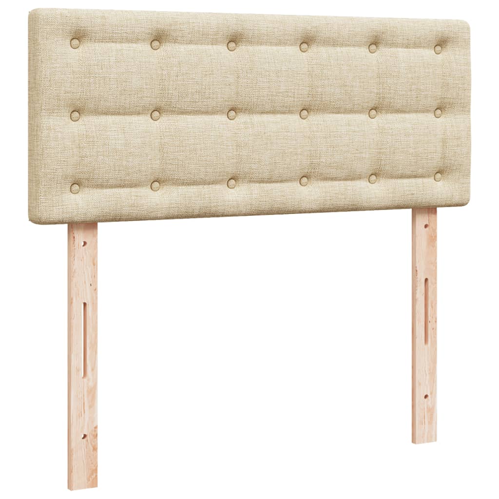 vidaXL Κρεβάτι Boxspring με Στρώμα Κρεμ 120x200 εκ. Υφασμάτινο