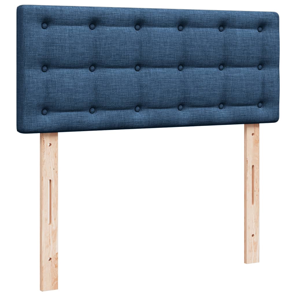 vidaXL Κρεβάτι Boxspring με Στρώμα Μπλε 120x200 εκ. Υφασμάτινο
