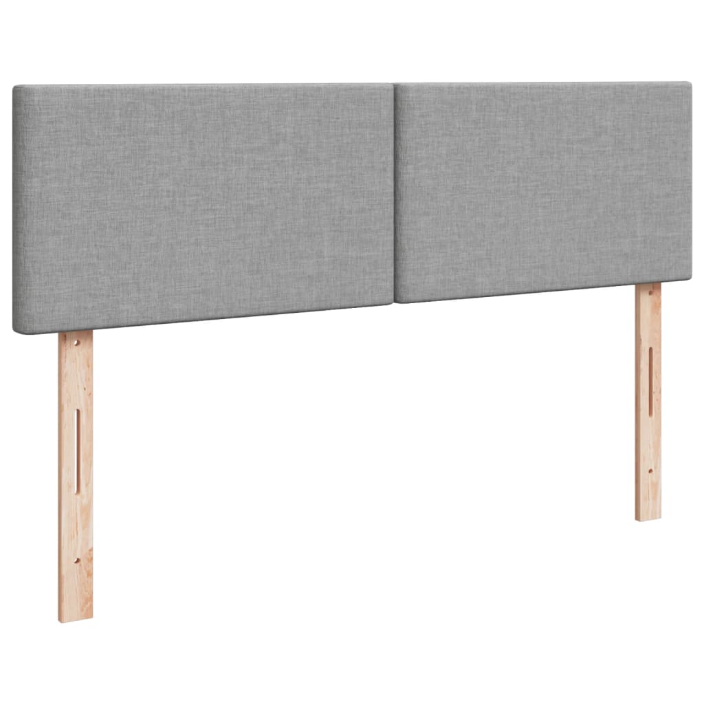 vidaXL Κρεβάτι Boxspring με Στρώμα Ανοιχτό Γκρι 140x190 εκ. Υφασμάτινο