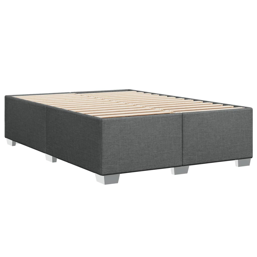 vidaXL Κρεβάτι Boxspring με Στρώμα Σκούρο Γκρι 140x190 εκ. Υφασμάτινο