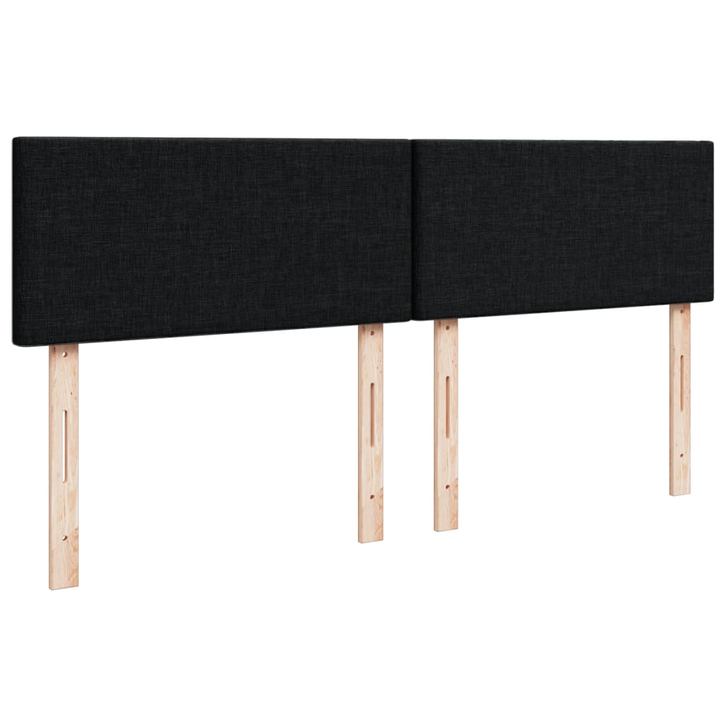 vidaXL Κρεβάτι Boxspring με Στρώμα Μαύρο 140x190 εκ. Υφασμάτινο