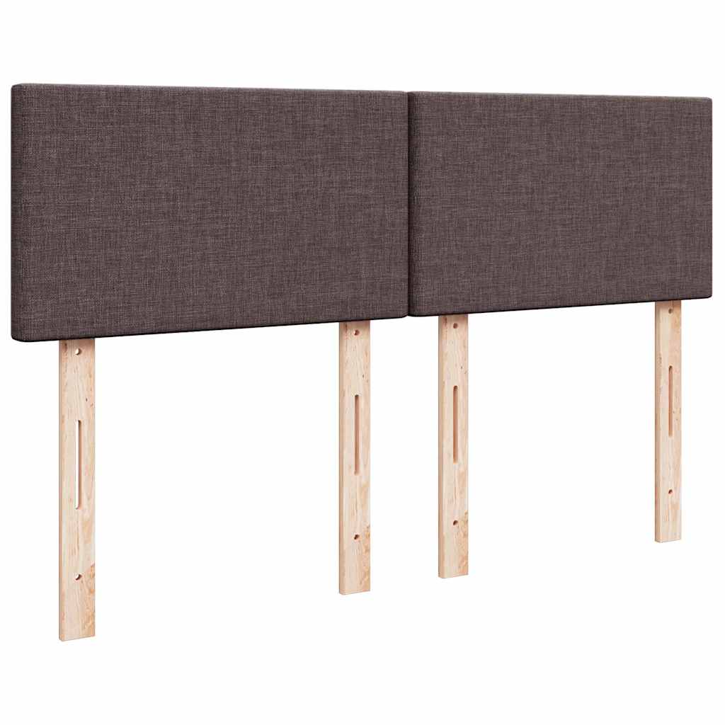 vidaXL Κρεβάτι Boxspring με Στρώμα Σκούρο Καφέ 140x190 εκ. Υφασμάτινο