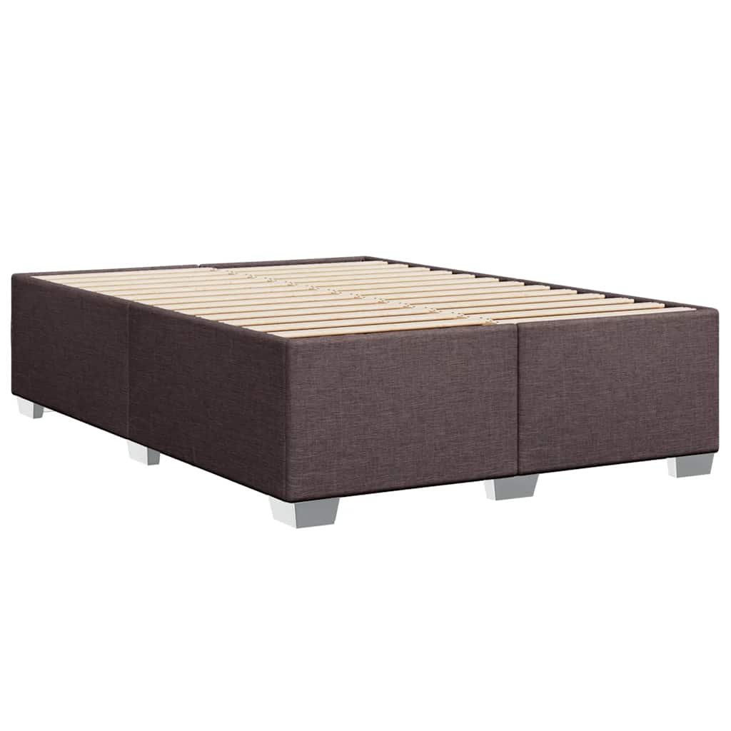 vidaXL Κρεβάτι Boxspring με Στρώμα Σκούρο Καφέ 140x190 εκ. Υφασμάτινο