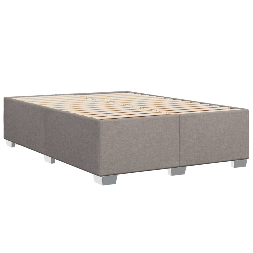 vidaXL Κρεβάτι Boxspring με Στρώμα Taupe 140x190 εκ. Υφασμάτινο
