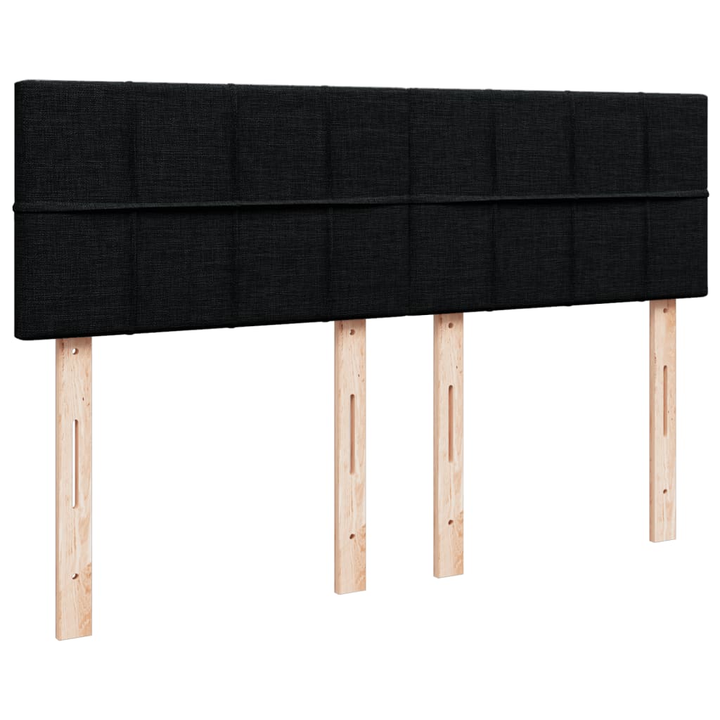 vidaXL Κρεβάτι Boxspring με Στρώμα Μαύρο 140x190 εκ. Υφασμάτινο