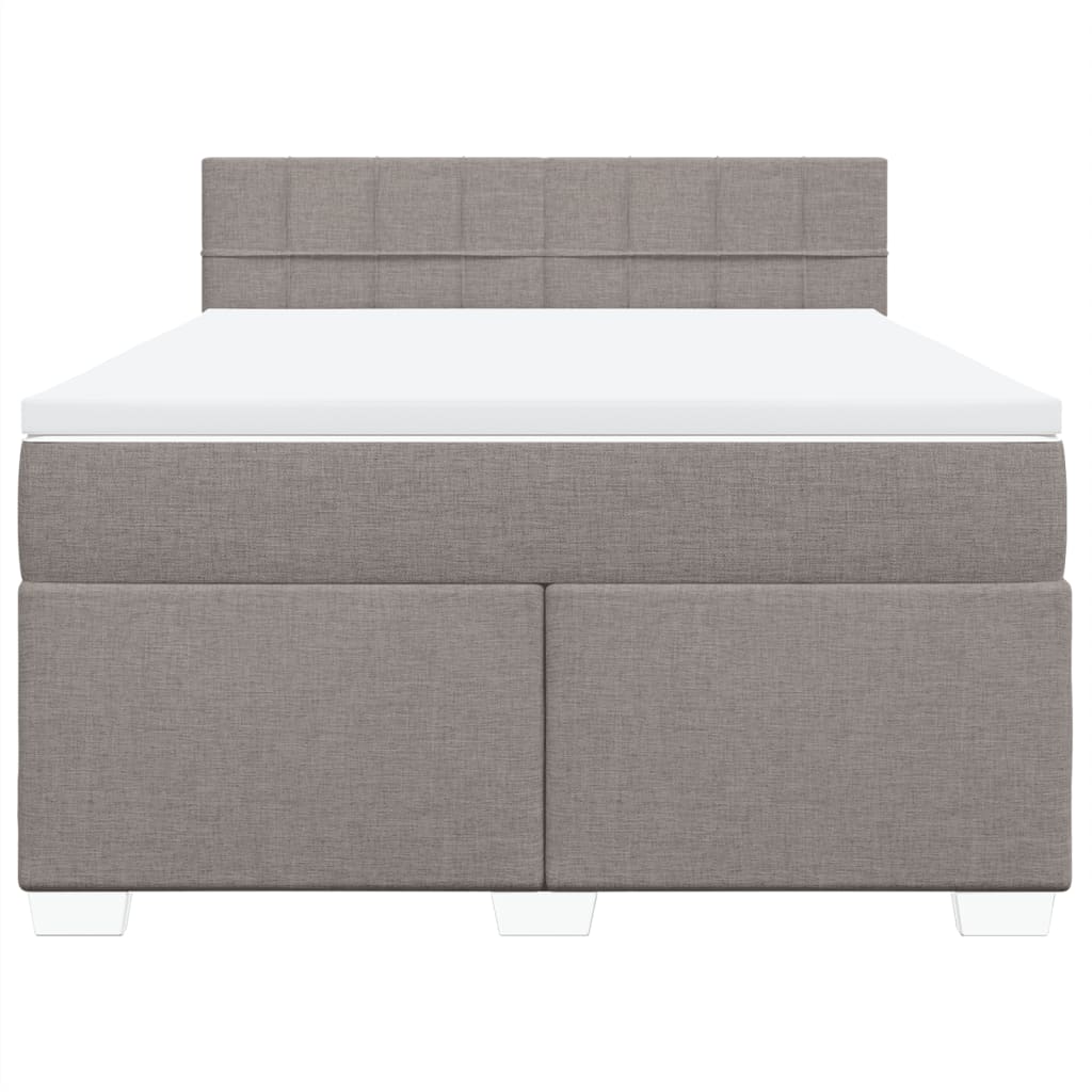 vidaXL Κρεβάτι Boxspring με Στρώμα Taupe 140x190 εκ. Υφασμάτινο