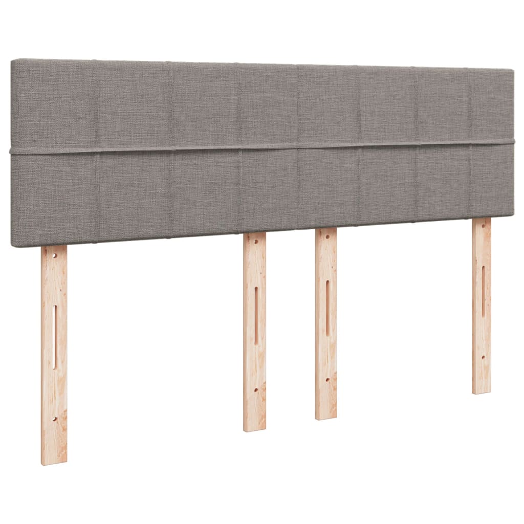 vidaXL Κρεβάτι Boxspring με Στρώμα Taupe 140x190 εκ. Υφασμάτινο