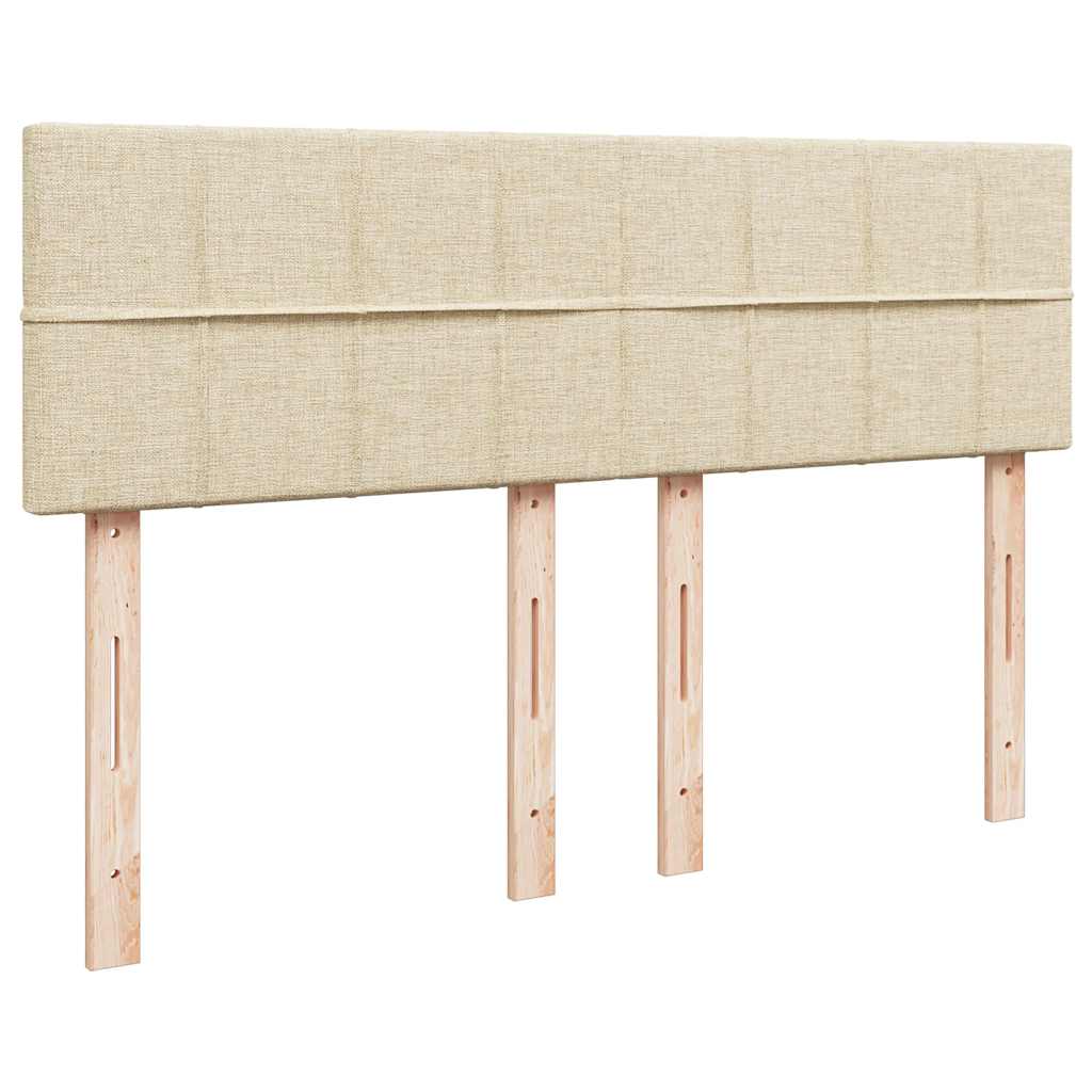 vidaXL Κρεβάτι Boxspring με Στρώμα Κρεμ 140x190 εκ. Υφασμάτινο