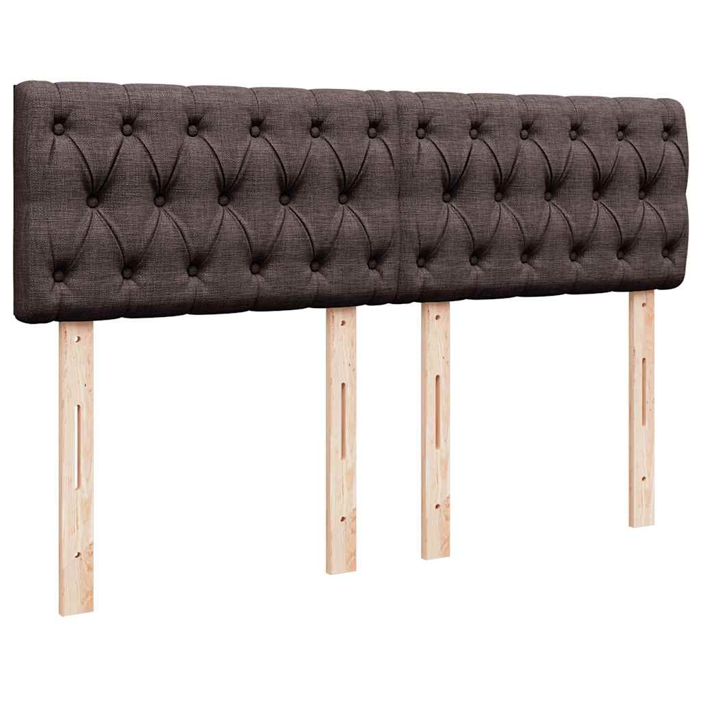 vidaXL Κρεβάτι Boxspring με Στρώμα Σκούρο Καφέ 140x190 εκ. Υφασμάτινο