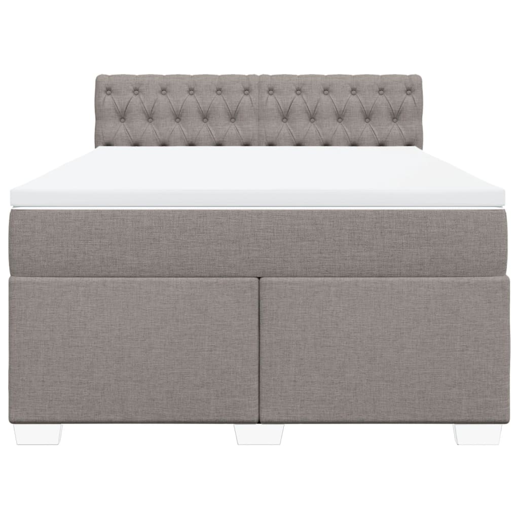 vidaXL Κρεβάτι Boxspring με Στρώμα Taupe 140x190 εκ. Υφασμάτινο