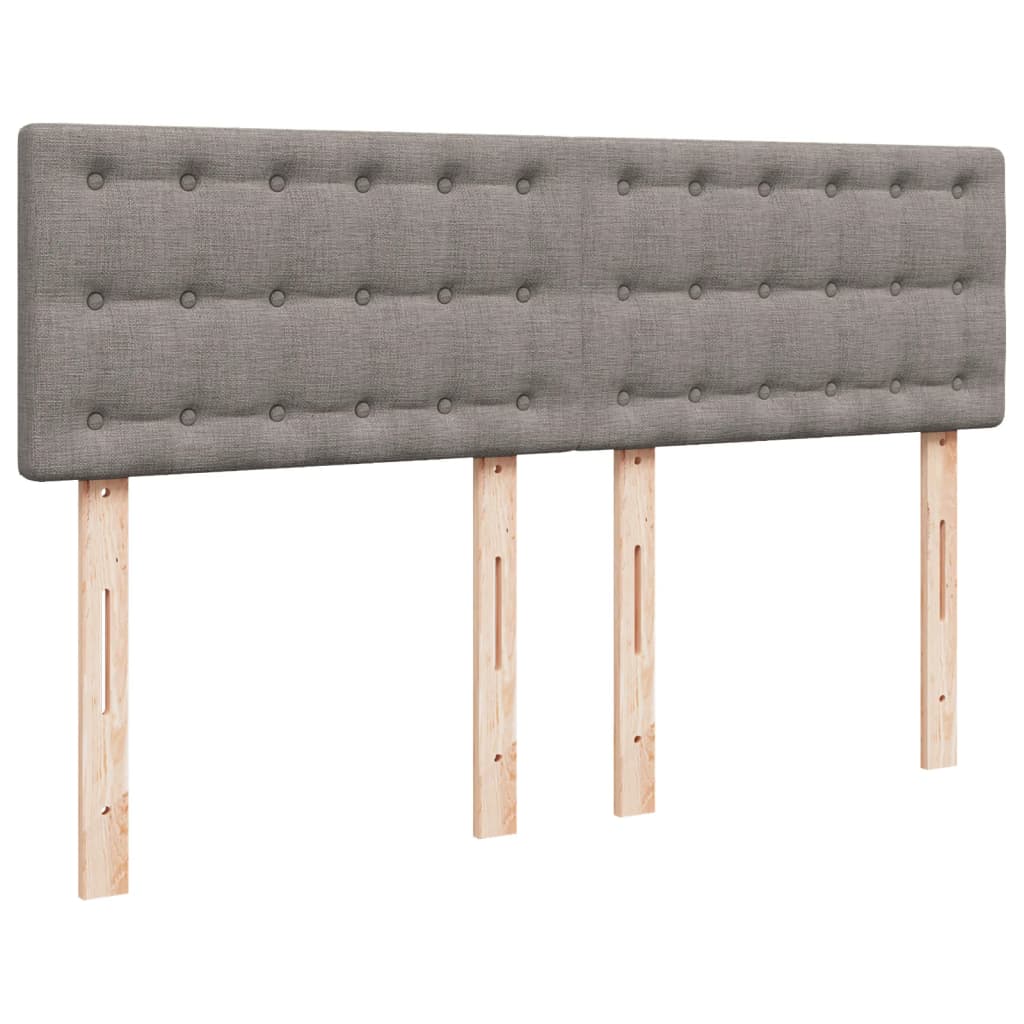 vidaXL Κρεβάτι Boxspring με Στρώμα Taupe 140x190 εκ. Υφασμάτινο