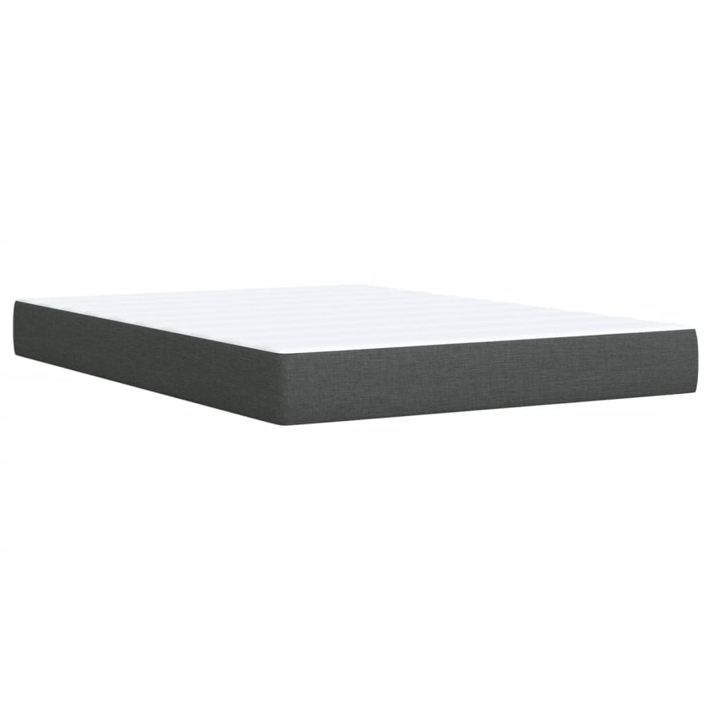 vidaXL Κρεβάτι Boxspring με Στρώμα Σκούρο Γκρι 140x200 εκ Υφασμάτινο