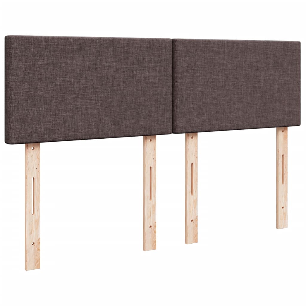 vidaXL Κρεβάτι Boxspring με Στρώμα Σκούρο Καφέ 140x200 εκ Υφασμάτινο