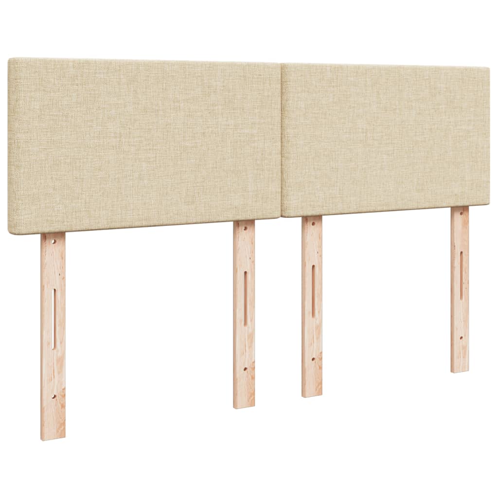 vidaXL Κρεβάτι Boxspring με Στρώμα Κρεμ 140x200 εκ. Υφασμάτινο
