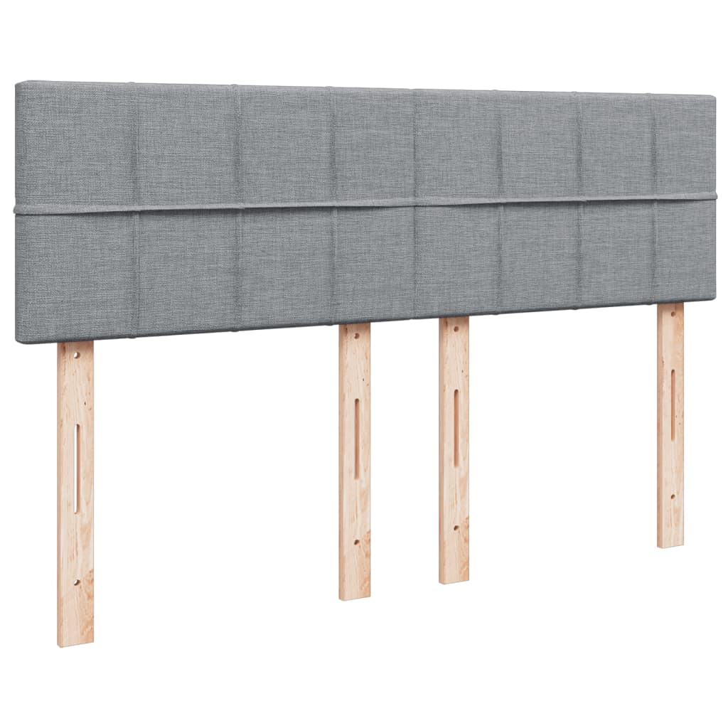vidaXL Κρεβάτι Boxspring με Στρώμα Ανοιχτό Γκρι 140x200 εκ. Υφασμάτινο