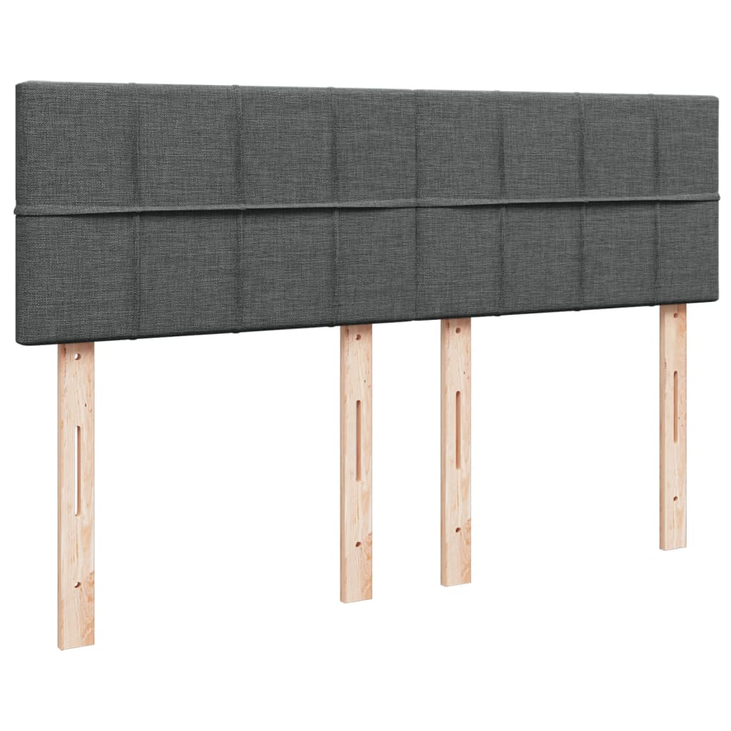 vidaXL Κρεβάτι Boxspring με Στρώμα Σκούρο Γκρι 140x200 εκ Υφασμάτινο