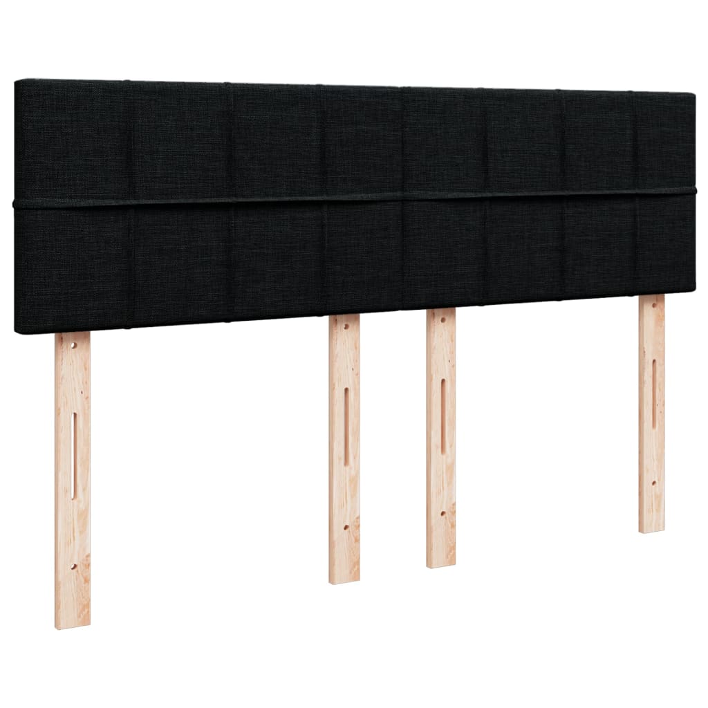 vidaXL Κρεβάτι Boxspring με Στρώμα Μαύρο 140x200 εκ. Υφασμάτινο