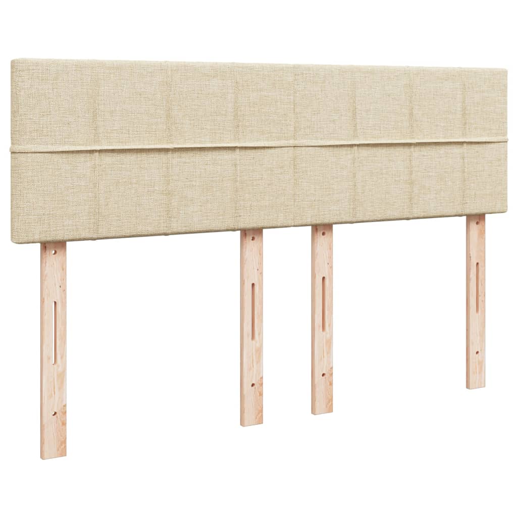 vidaXL Κρεβάτι Boxspring με Στρώμα Κρεμ 140x200 εκ. Υφασμάτινο