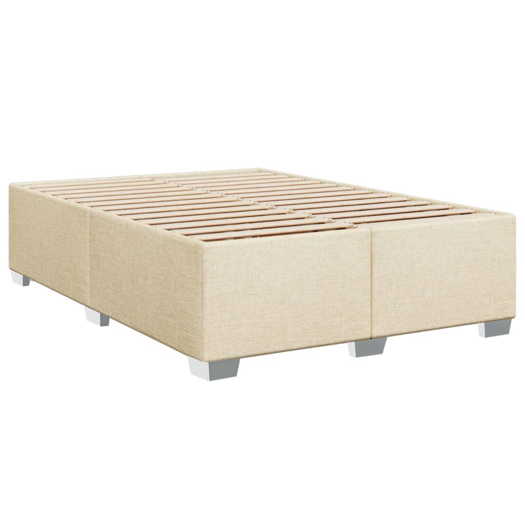 vidaXL Κρεβάτι Boxspring με Στρώμα Κρεμ 140x200 εκ. Υφασμάτινο