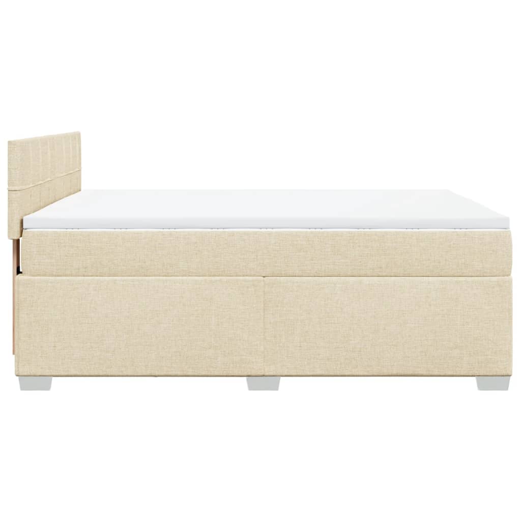 vidaXL Κρεβάτι Boxspring με Στρώμα Κρεμ 140x200 εκ. Υφασμάτινο