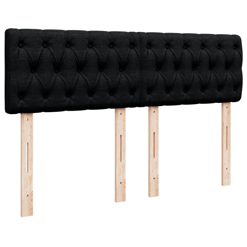 vidaXL Κρεβάτι Boxspring με Στρώμα Μαύρο 140x200 εκ. Υφασμάτινο