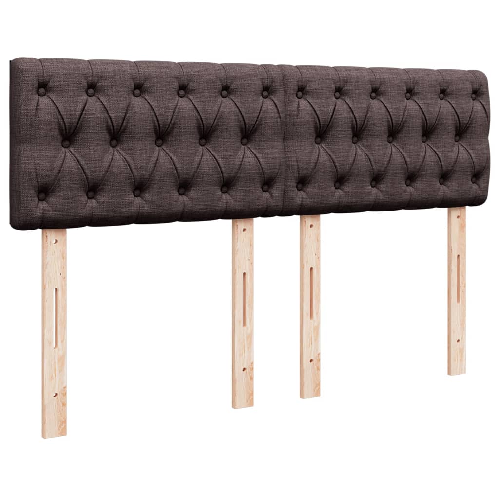 vidaXL Κρεβάτι Boxspring με Στρώμα Σκούρο Καφέ 140x200 εκ Υφασμάτινο