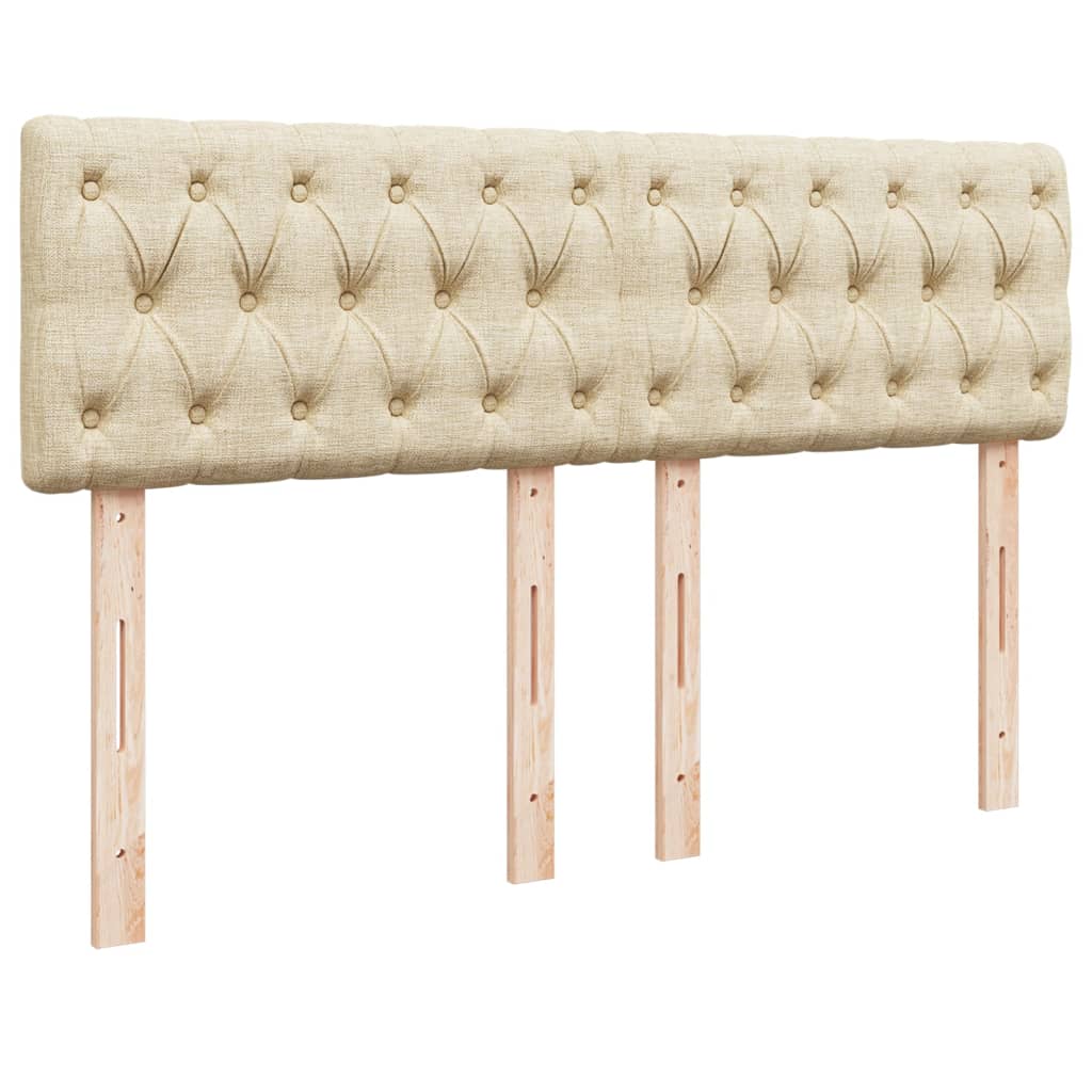 vidaXL Κρεβάτι Boxspring με Στρώμα Κρεμ 140x200 εκ. Υφασμάτινο