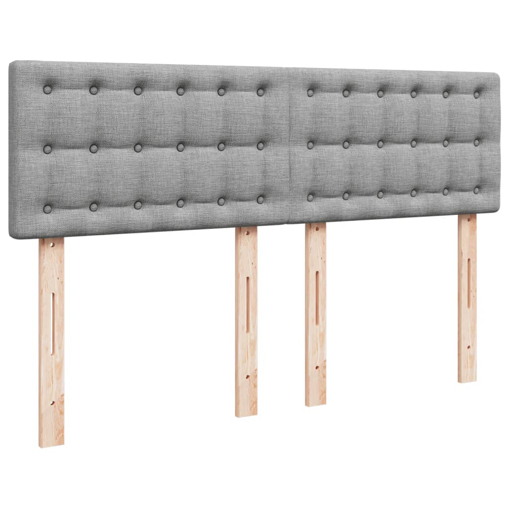 vidaXL Κρεβάτι Boxspring με Στρώμα Ανοιχτό Γκρι 140x200 εκ. Υφασμάτινο