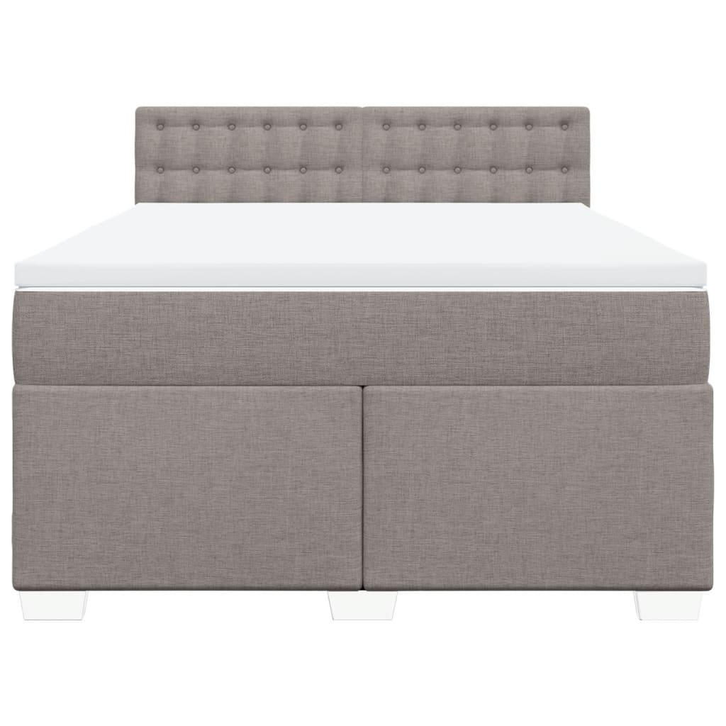 vidaXL Κρεβάτι Boxspring με Στρώμα Taupe 140x200 εκ. Υφασμάτινο