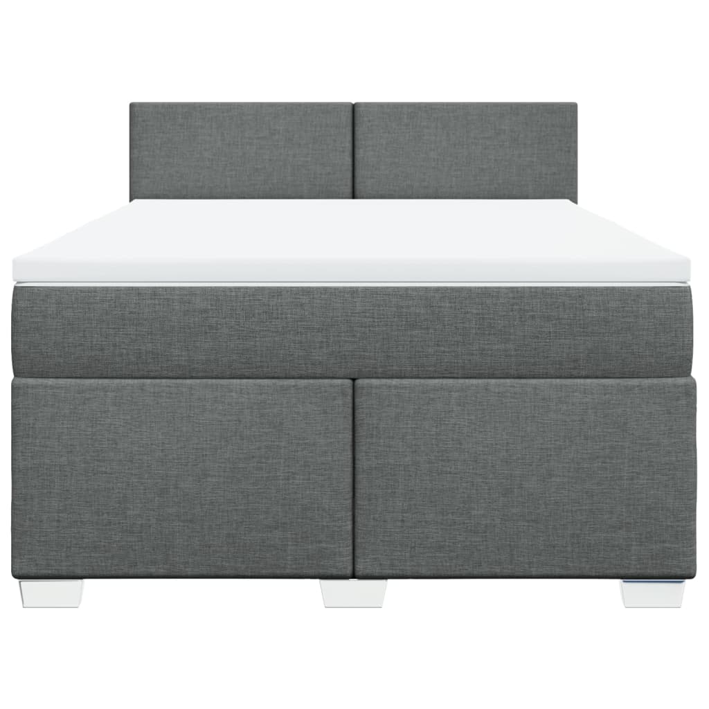 vidaXL Κρεβάτι Boxspring με Στρώμα Σκούρο Γκρι 160x200 εκ Υφασμάτινο