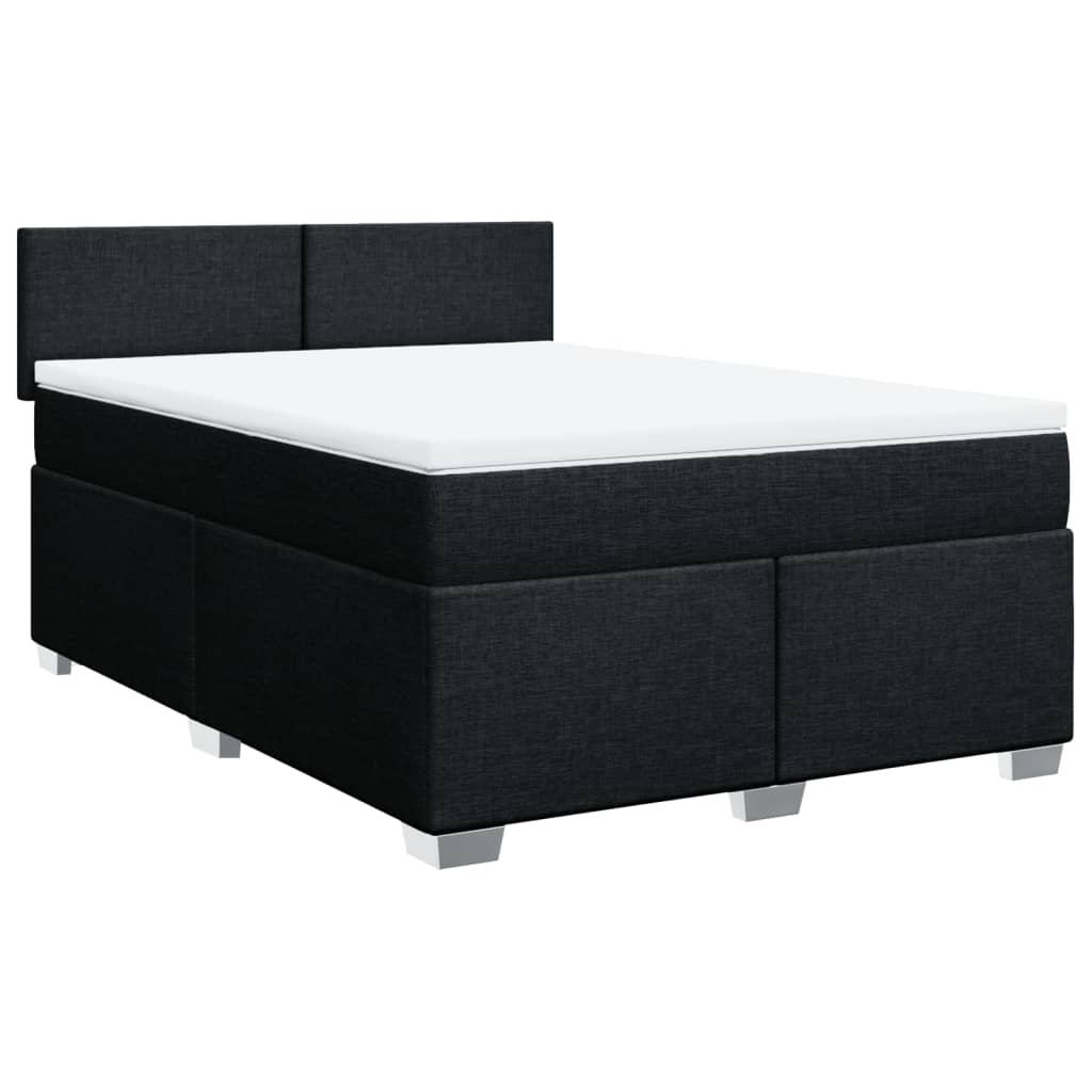 vidaXL Κρεβάτι Boxspring με Στρώμα Μαύρο 160x200 εκ. Υφασμάτινο