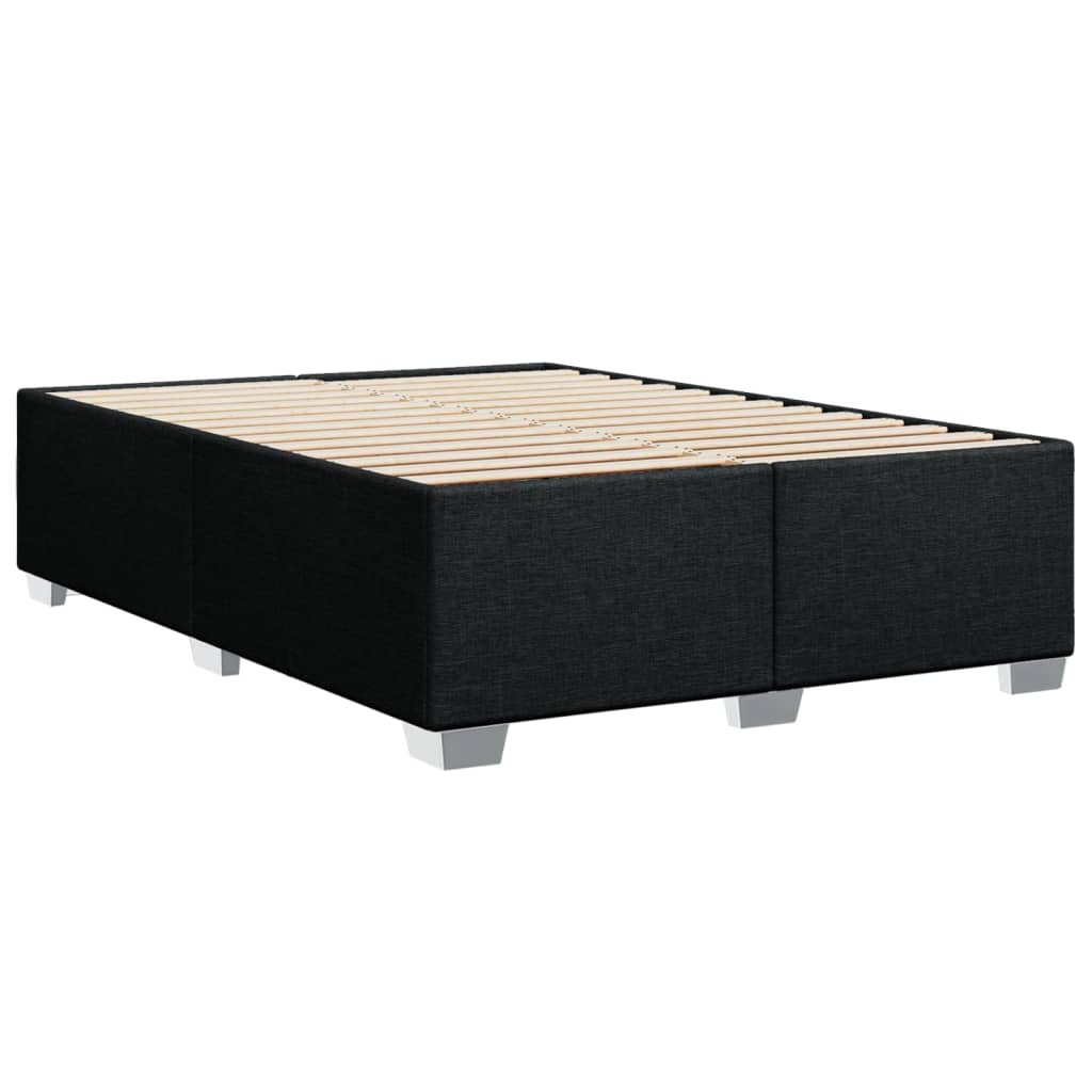 vidaXL Κρεβάτι Boxspring με Στρώμα Μαύρο 160x200 εκ. Υφασμάτινο
