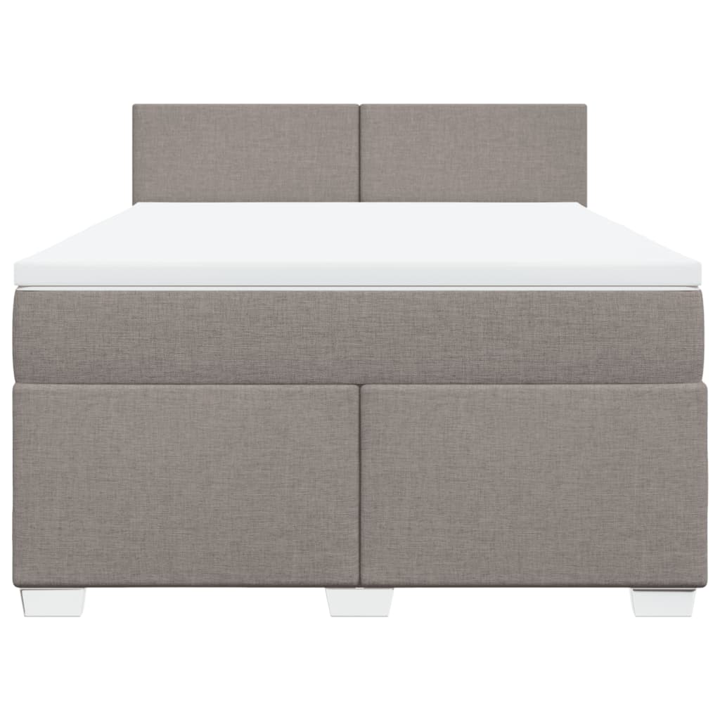 vidaXL Κρεβάτι Boxspring με Στρώμα Taupe 160x200 εκ. Υφασμάτινο