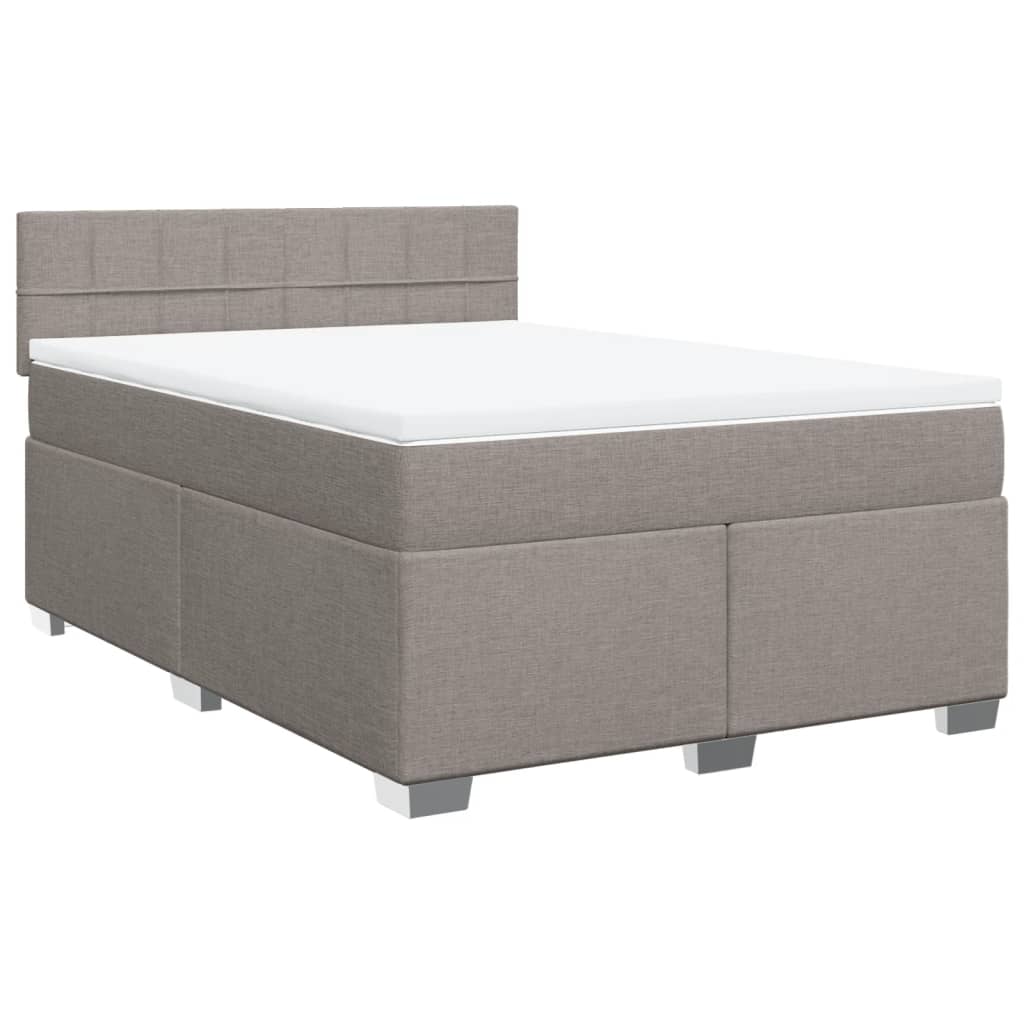 vidaXL Κρεβάτι Boxspring με Στρώμα Taupe 160x200 εκ. Υφασμάτινο
