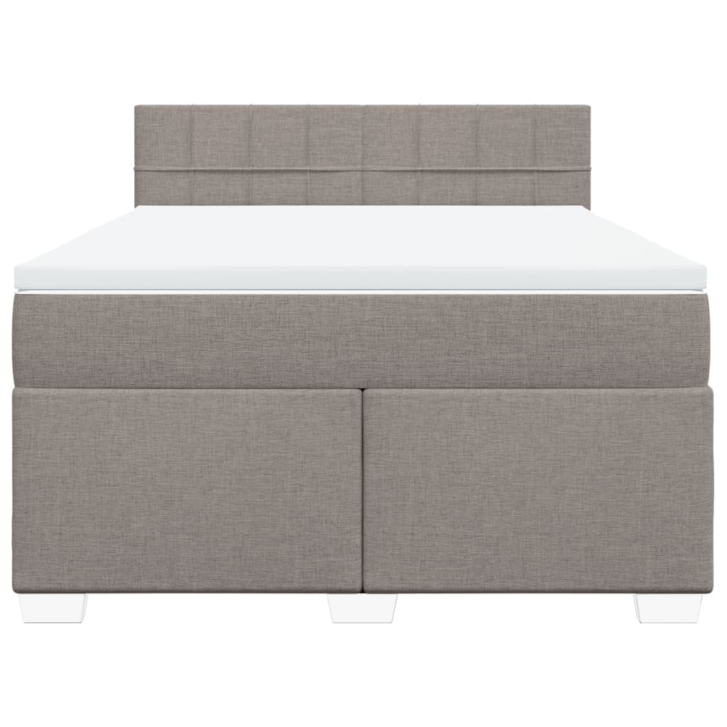 vidaXL Κρεβάτι Boxspring με Στρώμα Taupe 160x200 εκ. Υφασμάτινο