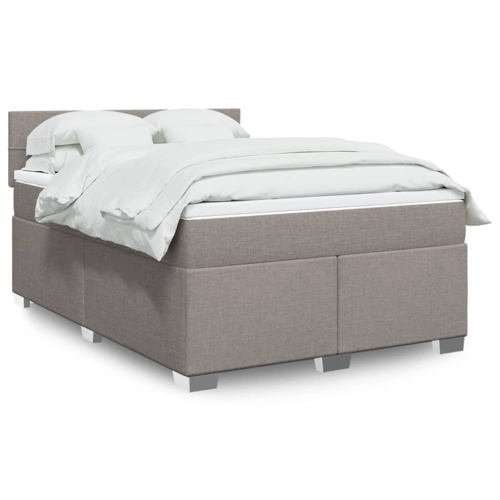 vidaXL Κρεβάτι Boxspring με Στρώμα Taupe 160x200 εκ. Υφασμάτινο