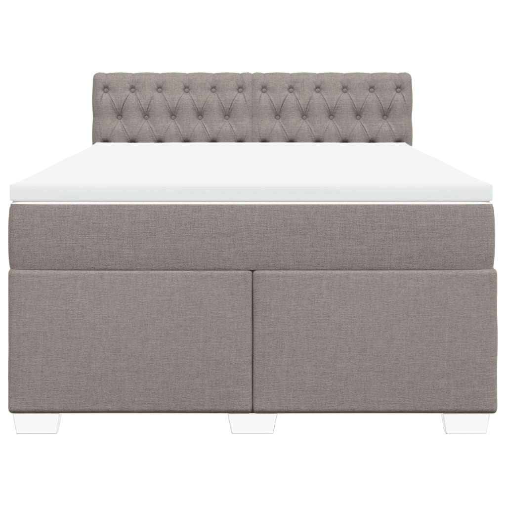vidaXL Κρεβάτι Boxspring με Στρώμα Taupe 160x200 εκ. Υφασμάτινο