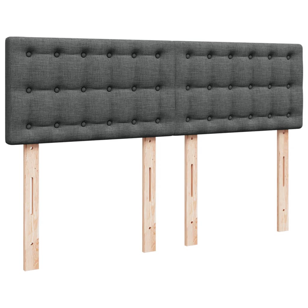 vidaXL Κρεβάτι Boxspring με Στρώμα Σκούρο Γκρι 160x200 εκ Υφασμάτινο