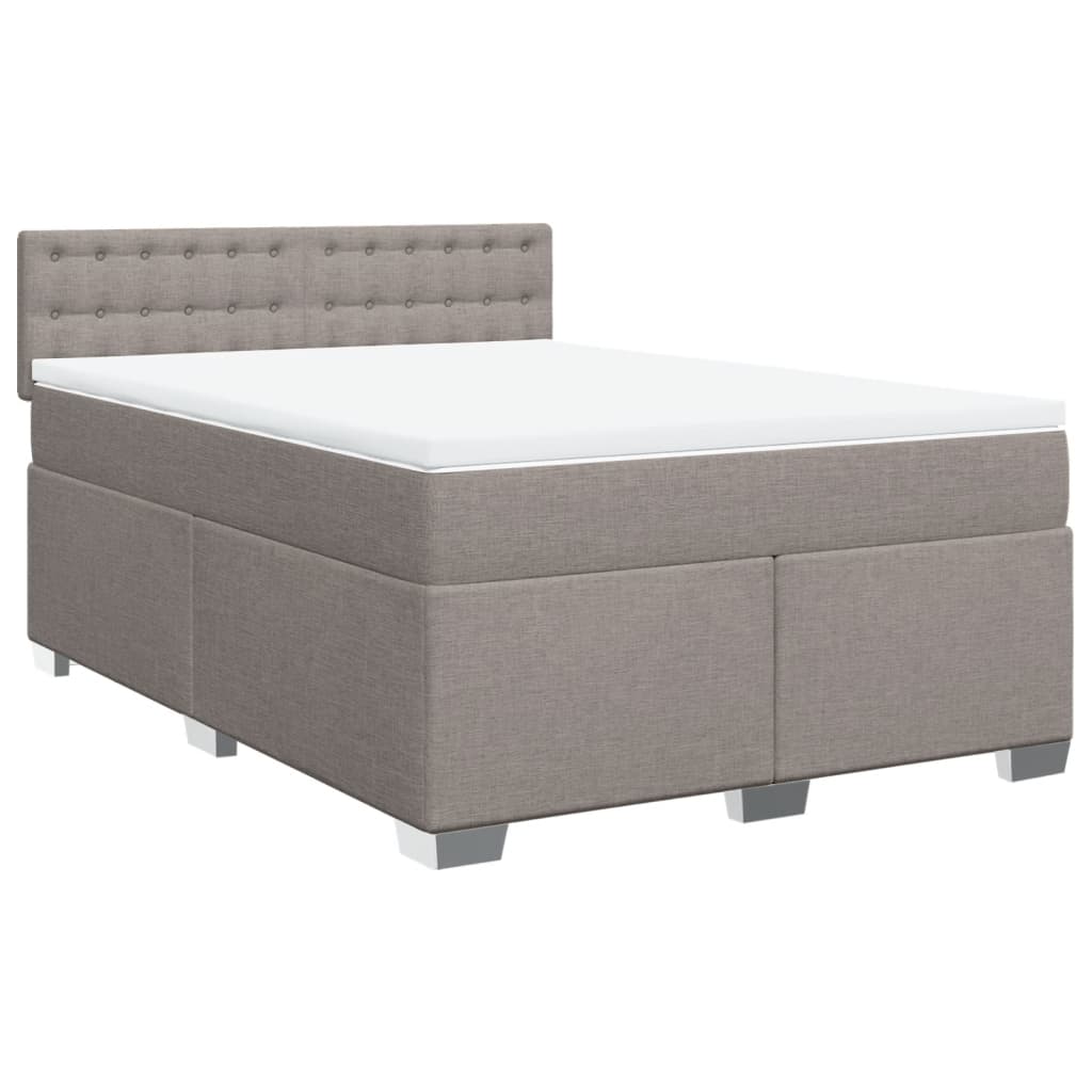 vidaXL Κρεβάτι Boxspring με Στρώμα Taupe 160x200 εκ. Υφασμάτινο