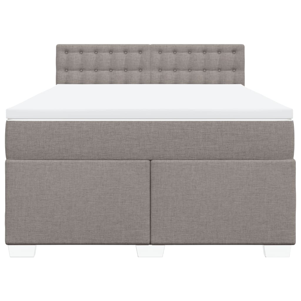 vidaXL Κρεβάτι Boxspring με Στρώμα Taupe 160x200 εκ. Υφασμάτινο