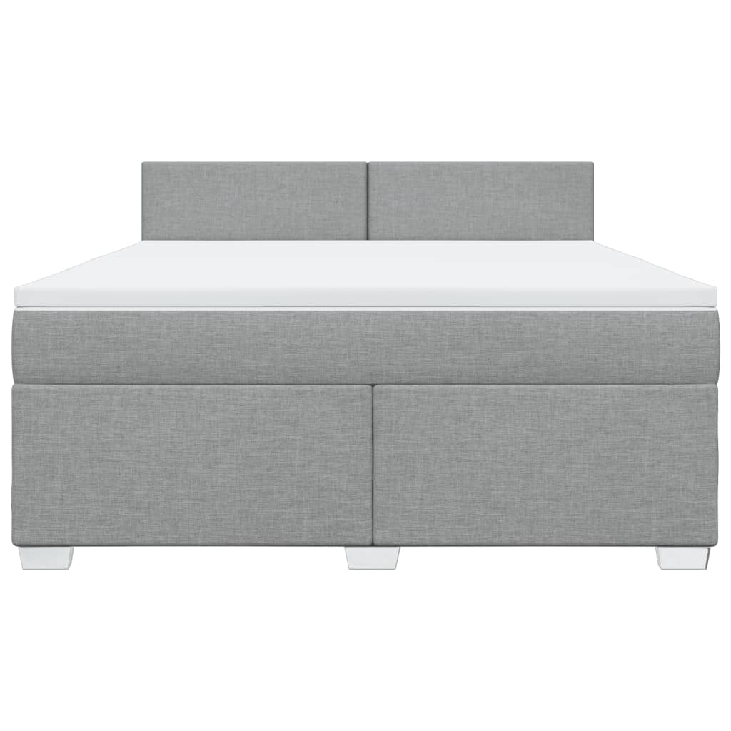 vidaXL Κρεβάτι Boxspring με Στρώμα Ανοιχτό Γκρι 180x200 εκ. Υφασμάτινο