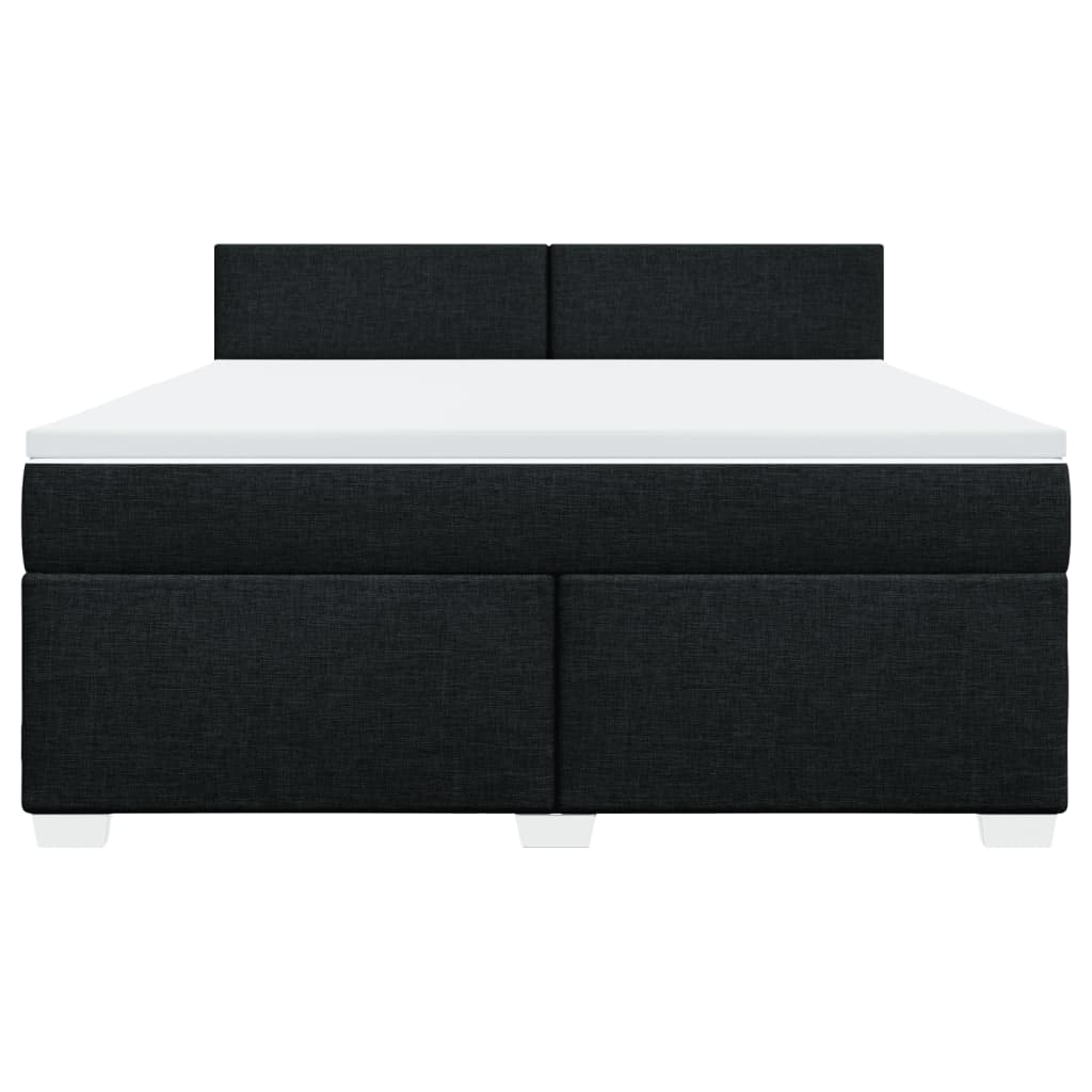 vidaXL Κρεβάτι Boxspring με Στρώμα Μαύρο 180x200 εκ. Υφασμάτινο