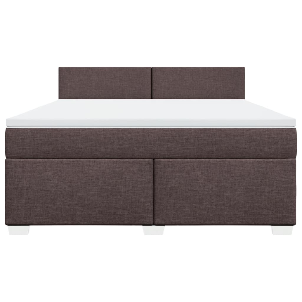 vidaXL Κρεβάτι Boxspring με Στρώμα Σκούρο Καφέ 180x200 εκ Υφασμάτινο