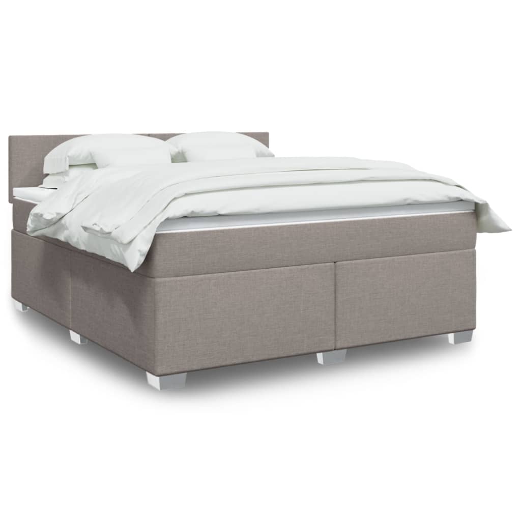 vidaXL Κρεβάτι Boxspring με Στρώμα Taupe 180x200 εκ. Υφασμάτινο