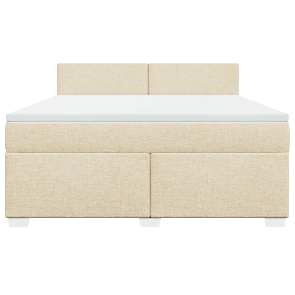 vidaXL Κρεβάτι Boxspring με Στρώμα Κρεμ 180x200 εκ. Υφασμάτινο