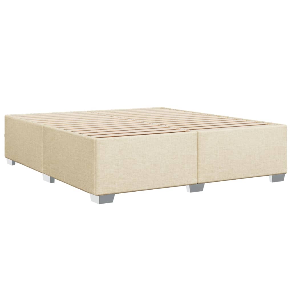 vidaXL Κρεβάτι Boxspring με Στρώμα Κρεμ 180x200 εκ. Υφασμάτινο