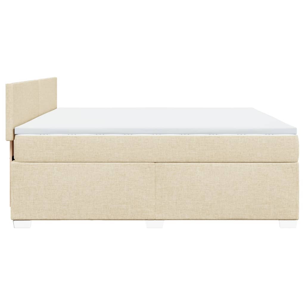 vidaXL Κρεβάτι Boxspring με Στρώμα Κρεμ 180x200 εκ. Υφασμάτινο