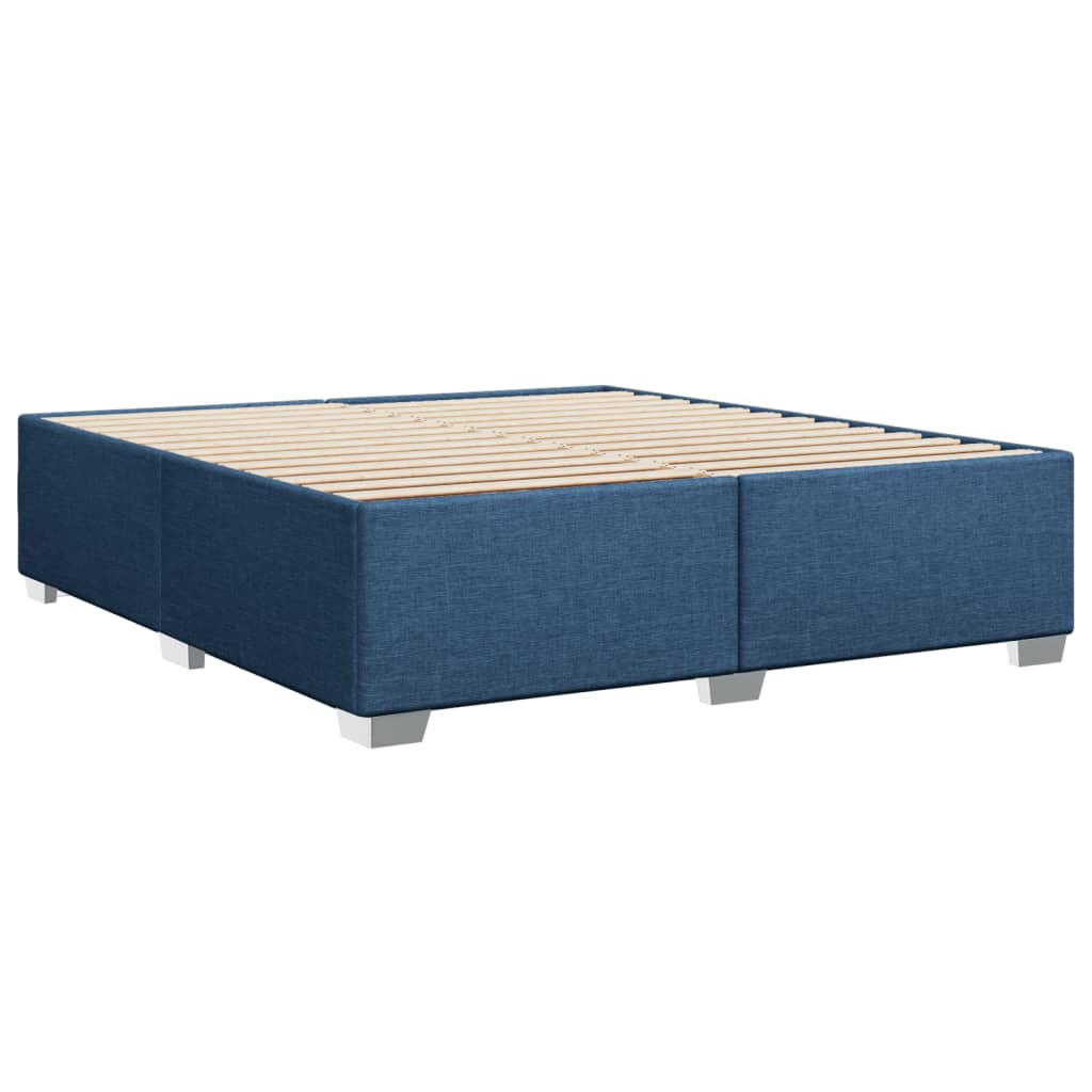 vidaXL Κρεβάτι Boxspring με Στρώμα Μπλε 180x200 εκ. Υφασμάτινο