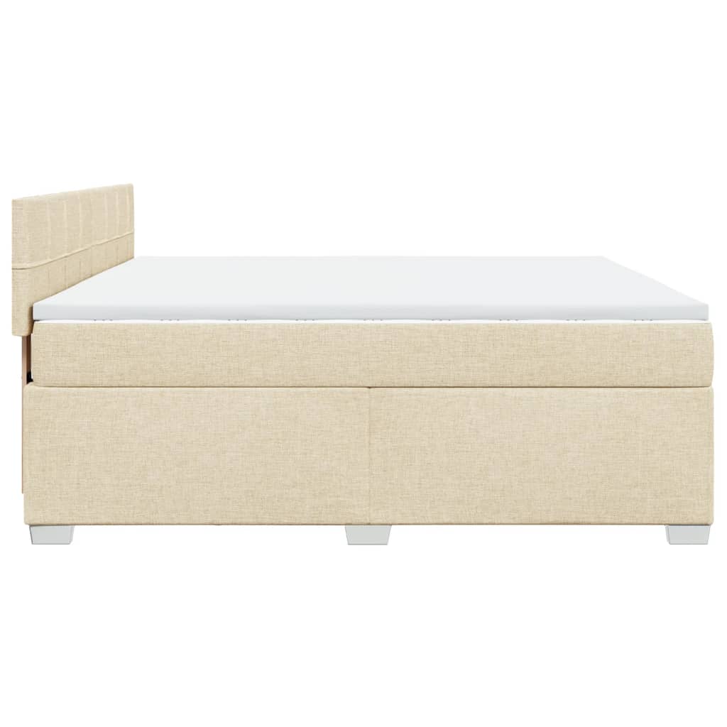 vidaXL Κρεβάτι Boxspring με Στρώμα Κρεμ 180x200 εκ. Υφασμάτινο