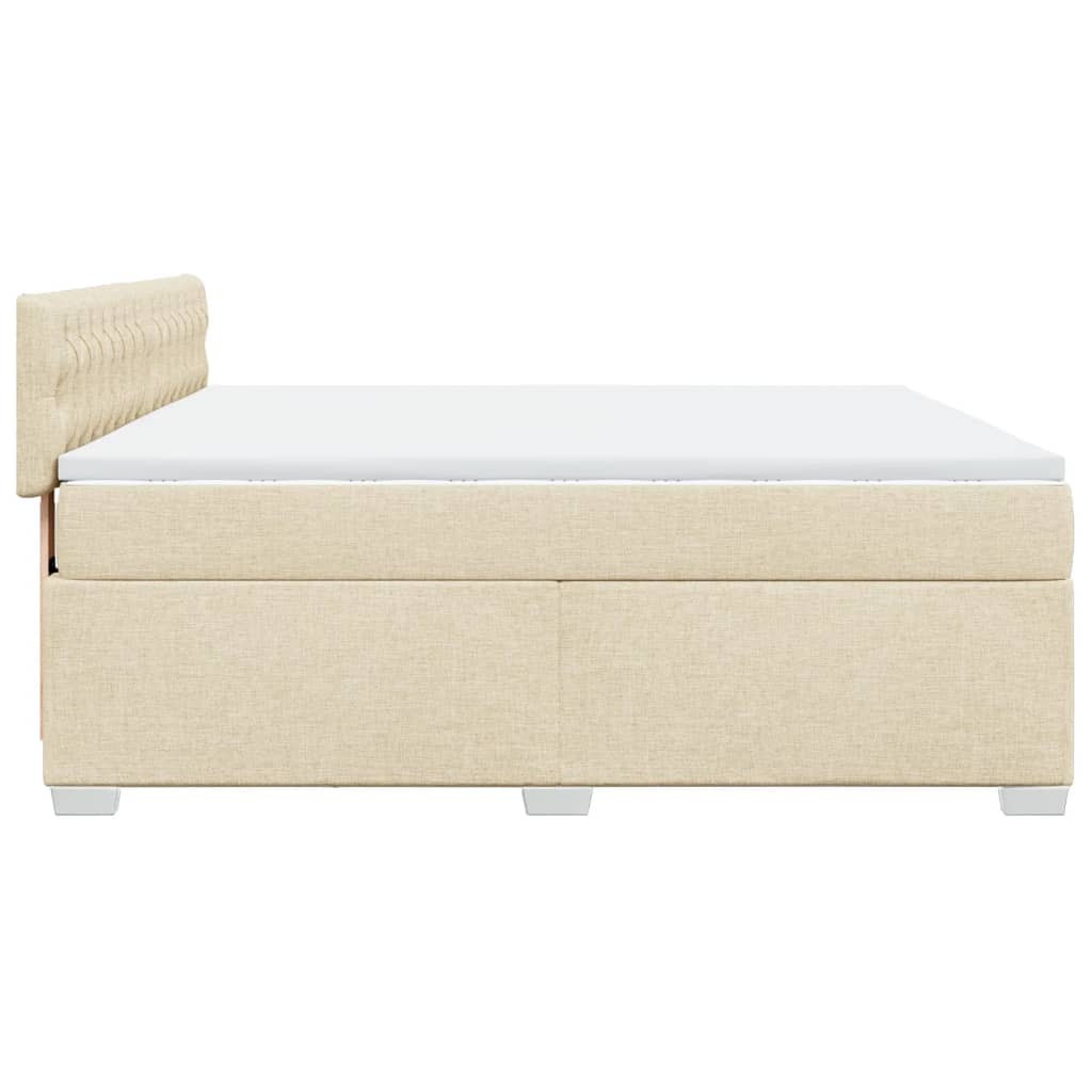 vidaXL Κρεβάτι Boxspring με Στρώμα Κρεμ 180x200 εκ. Υφασμάτινο